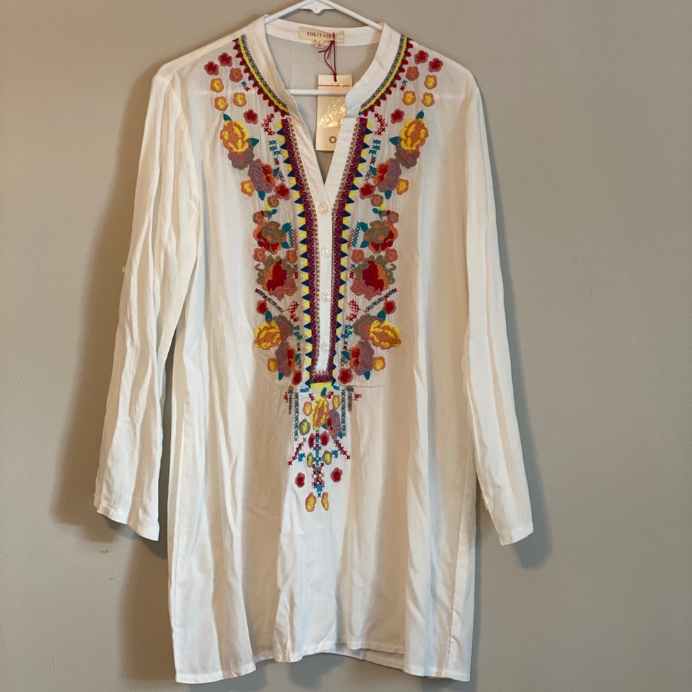 Solitaire, One of a Kind, Embroidered Blouse
